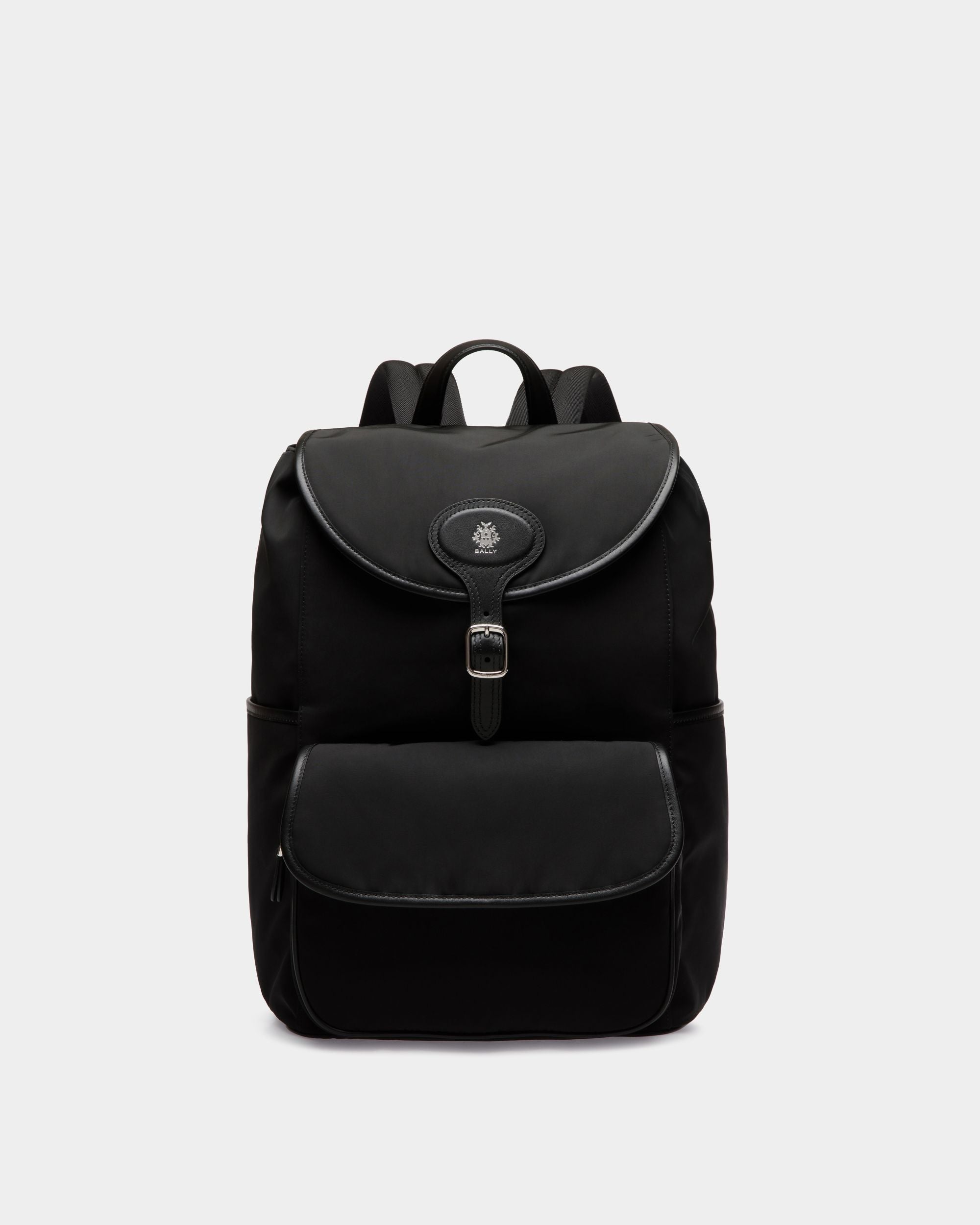 B-Light Rucksack Aus Nylon Und Leder In Schwarz