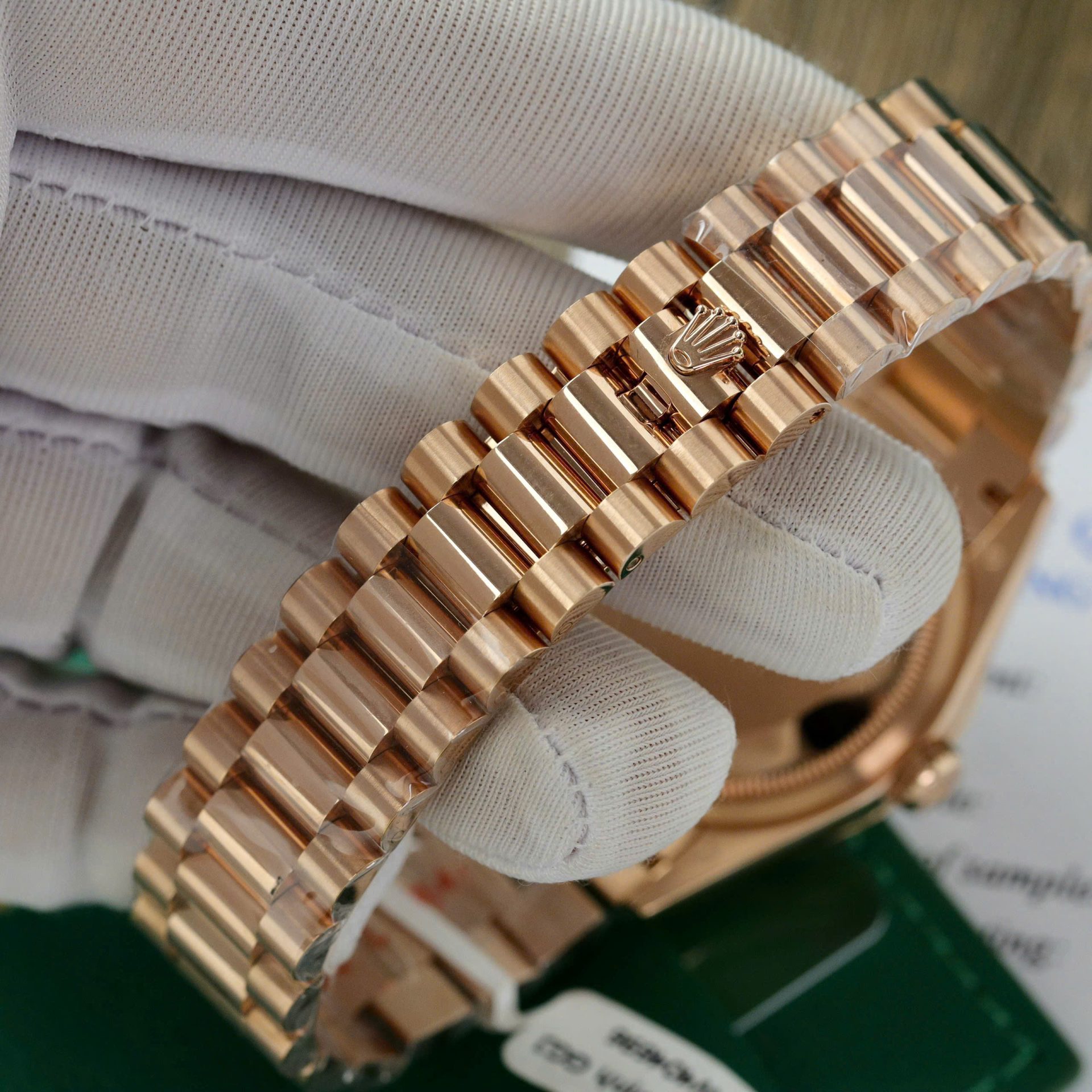 Rolex Day-Date RG Plated MOP Dial CZ Diamonds 36mm Super Clone