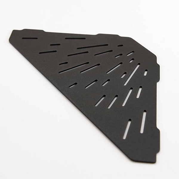 MAT INTER - Maya inox noir - Tablette d'angle hexagonale - Motif strie - 2mm