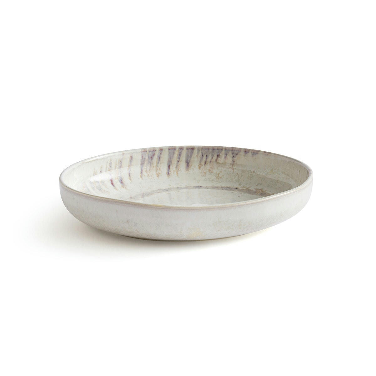 Lot 4 assiettes creuses grès émaill réactif, Traba
