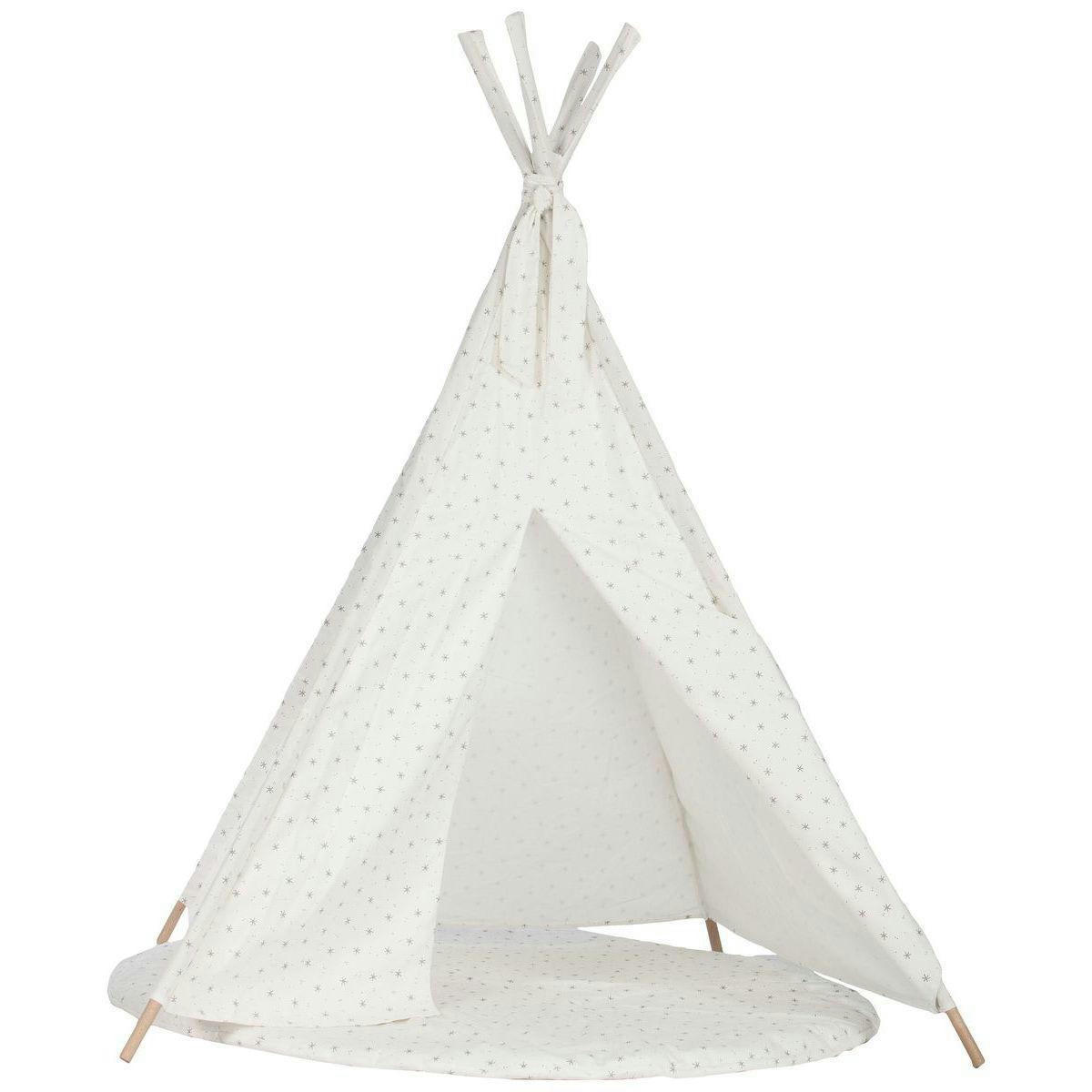 BARNA - Tapis pour tipi STARS blanc
