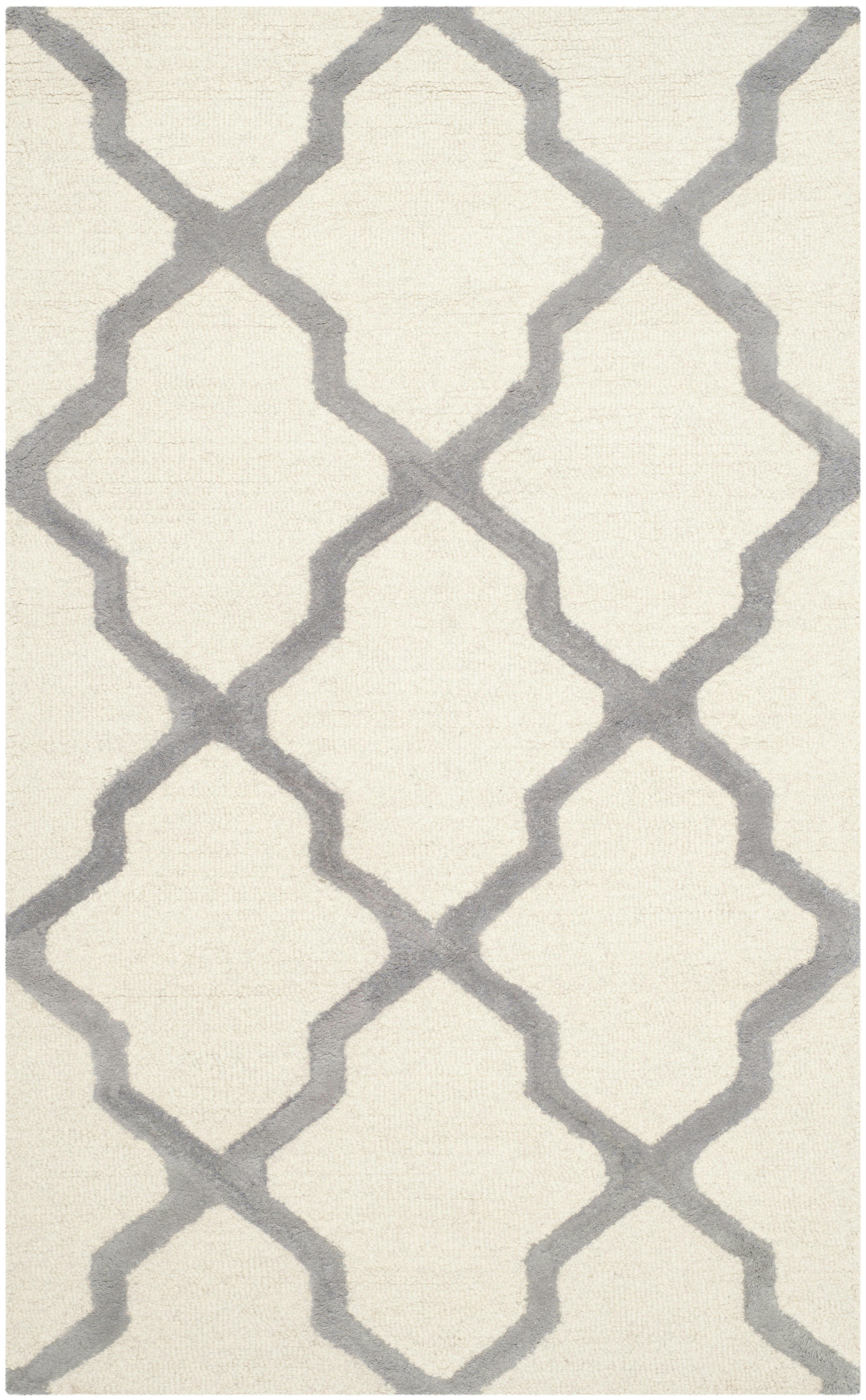 CAMBRIDGE - Tapis de salon interieur en ivoire & argent, 91 x 152 cm