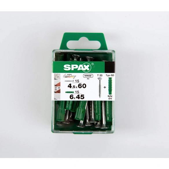 Spreizdübel, Typ-SD, Nylon, 15 Stück, inkl. Universalschraube, 4,5 x 60 mm