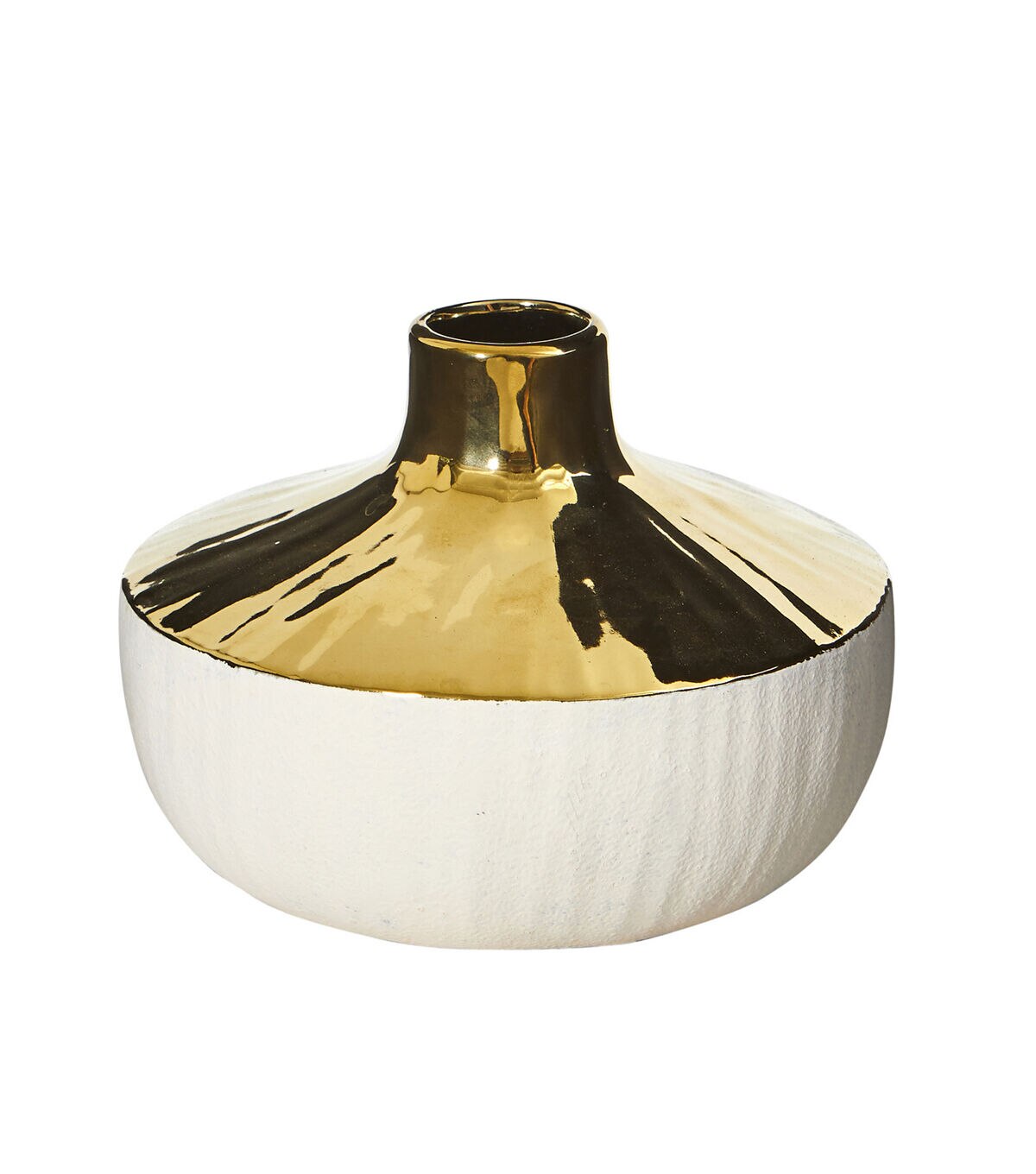 Nearly Natural 8 Elegance Ceramic Decorative Vase With Gold Accents