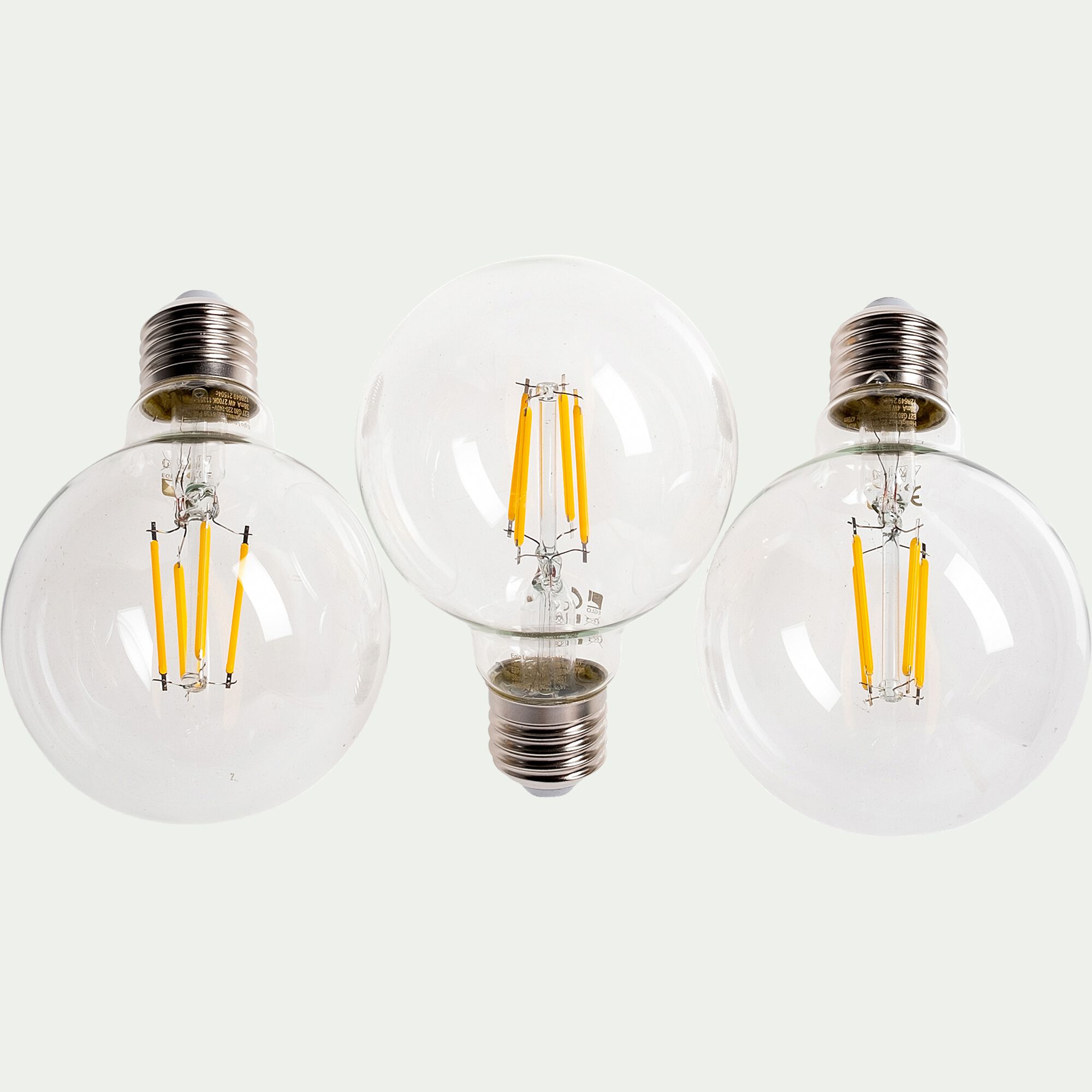 LODA - Lot de 3 ampoules led e27 lumière chaude - blanc