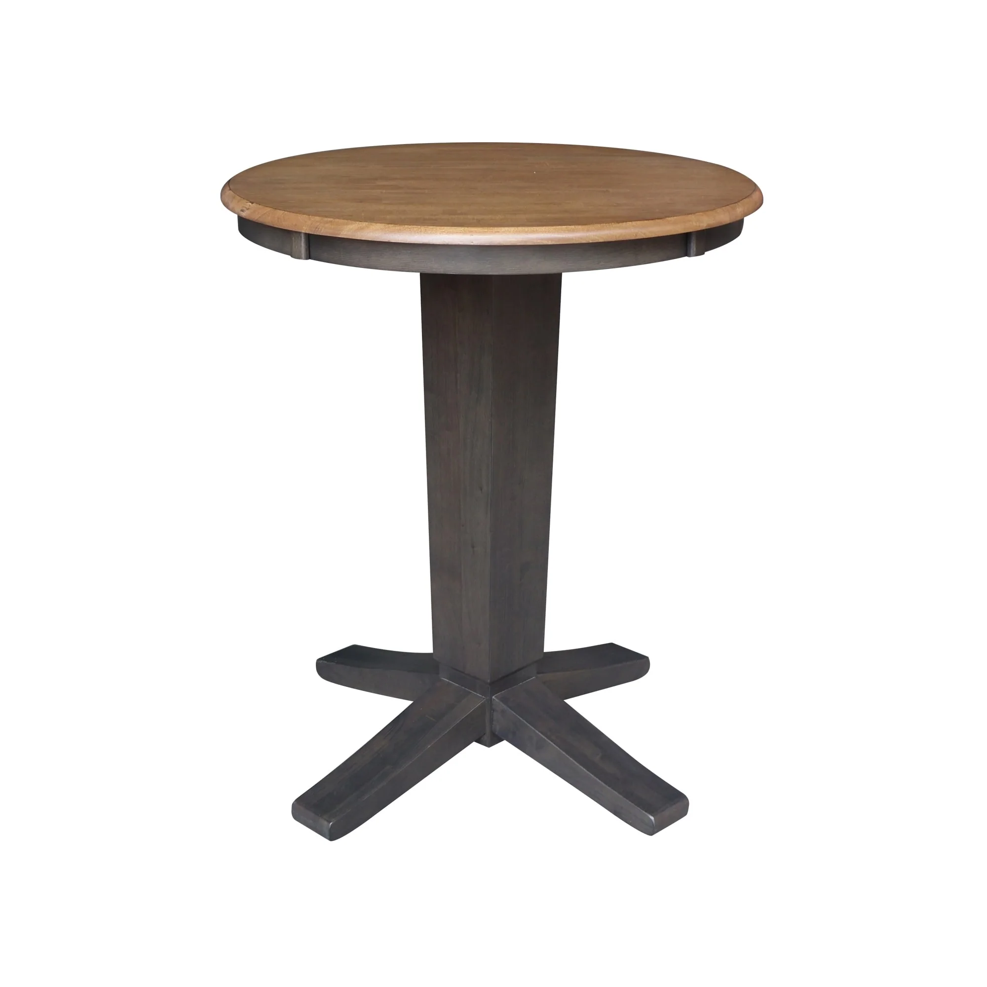 30 in Solid Wood Round Top Counter Height Pedestal Dining Table