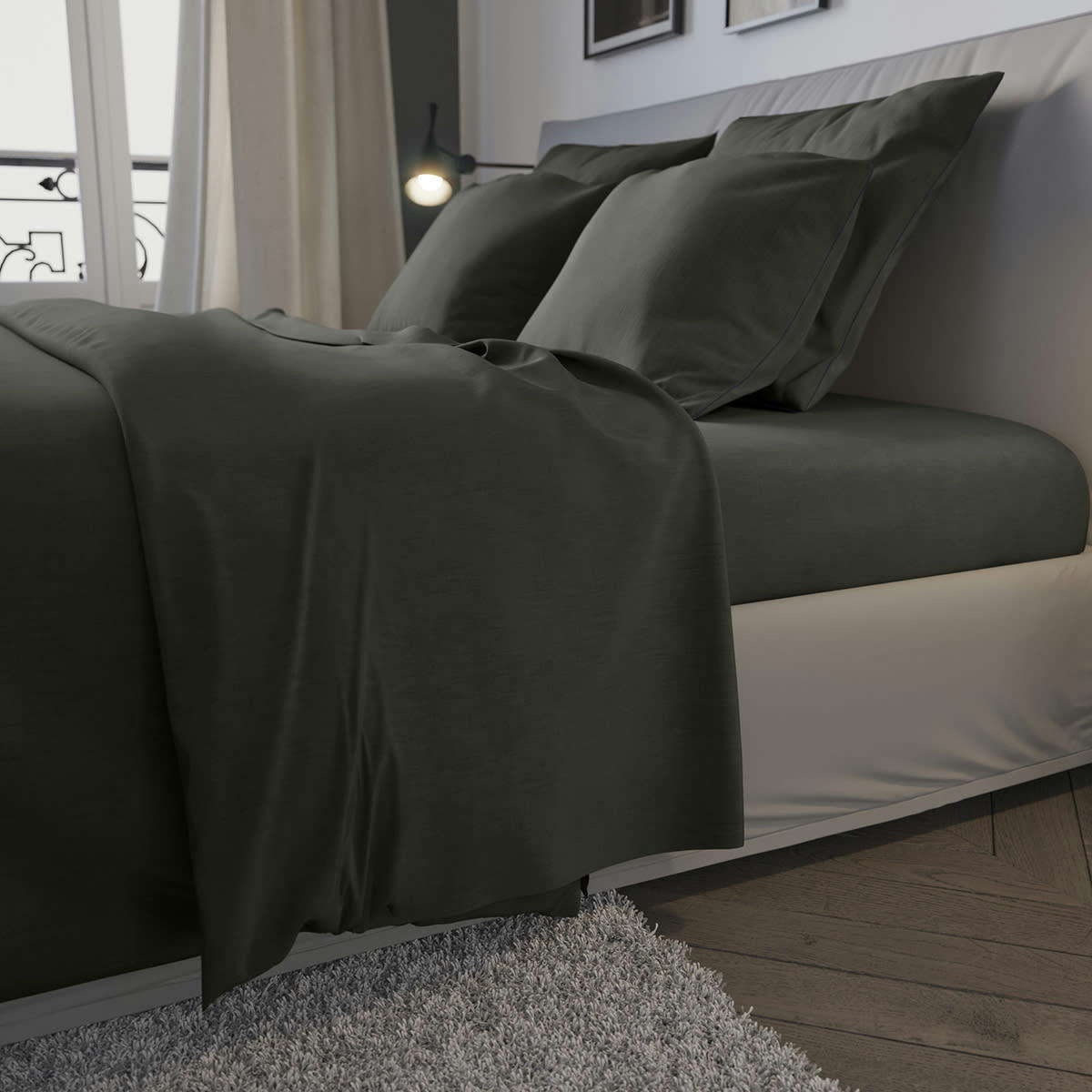 CONFORT - Housse de couette   Jersey Coloris Carbone 140x200 cm - DODO