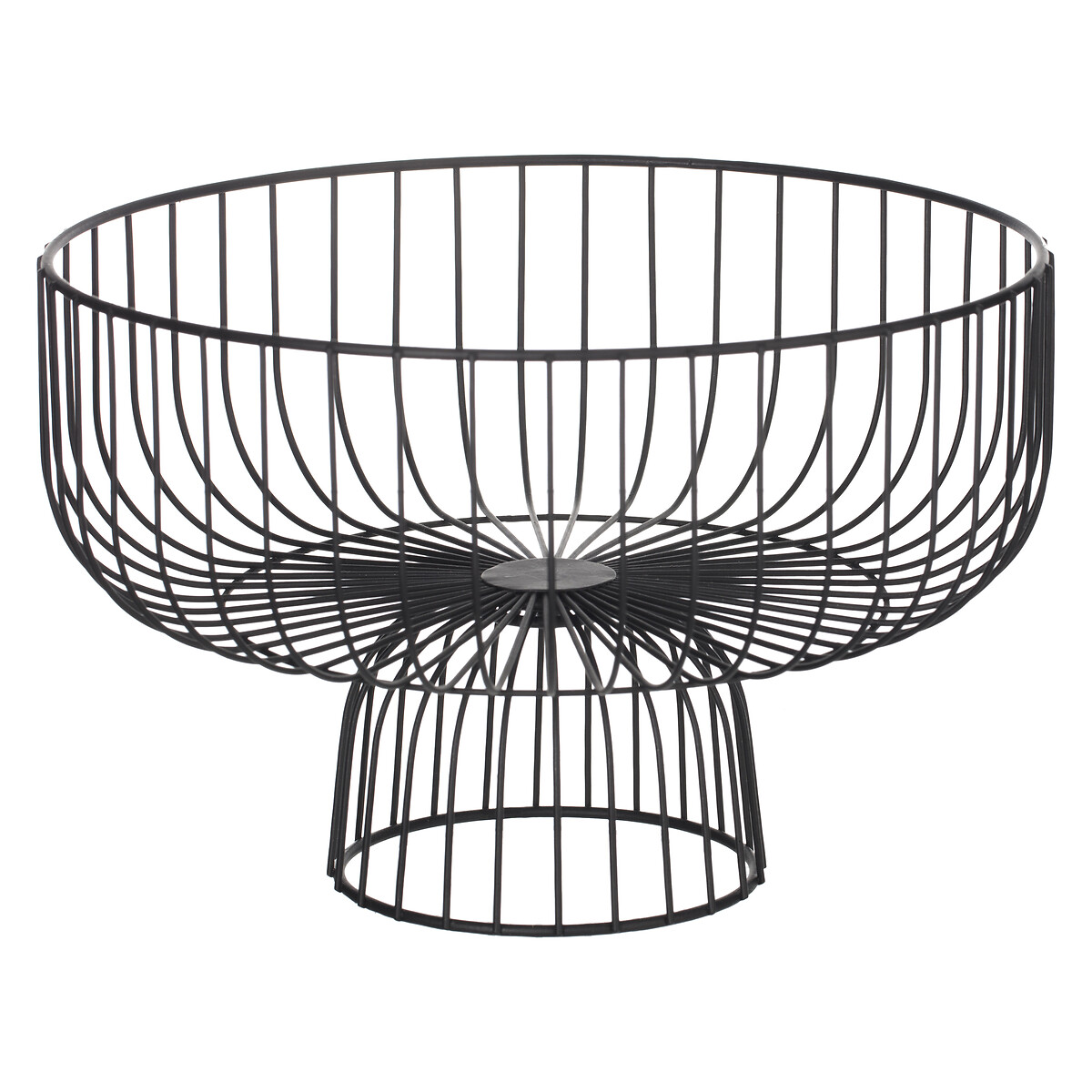 Fruteira em metal preta com pé 28cm