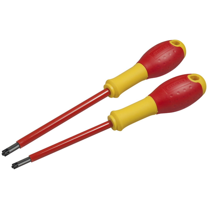 Set de tournevis VDE Borneo Pozidriv PZ1x100 mm et PZ2x125 mm STANLEY FATMAX