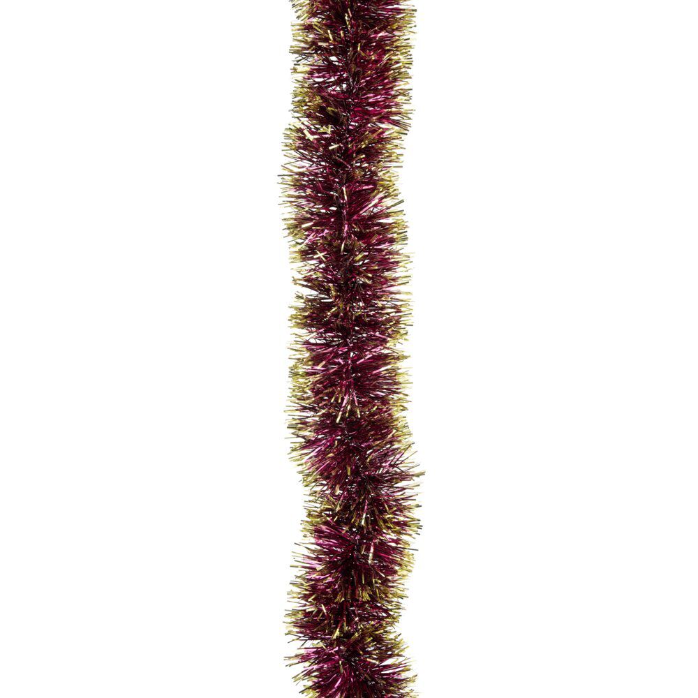 Guirlande de No&euml;l scintillante rouge bordeaux et doré L270cm