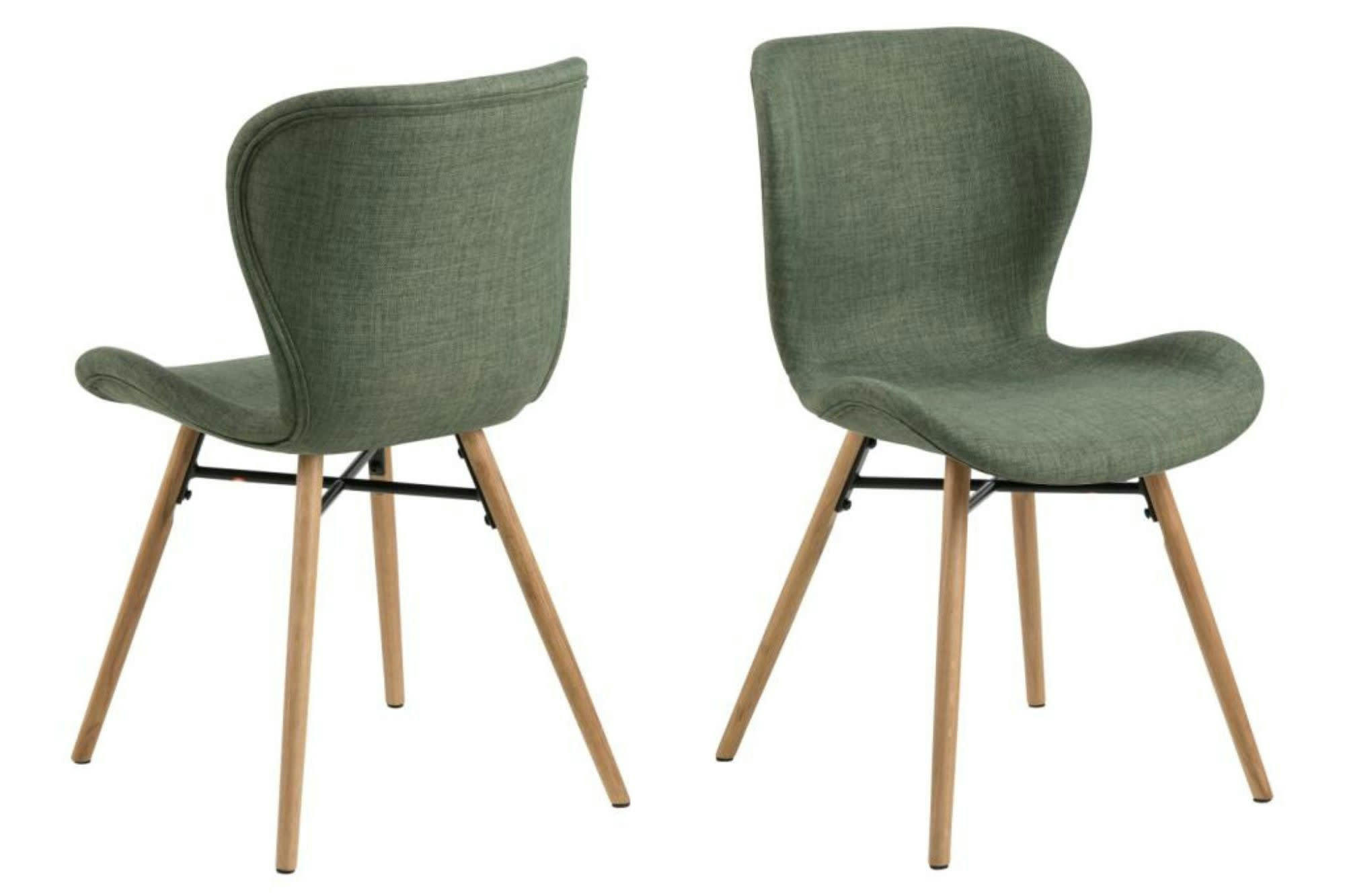 MATILDA - Lot de 2 chaises tissu et bois chêne