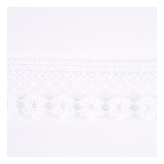 White 35mm Buttercup Lace Trim by the Metre