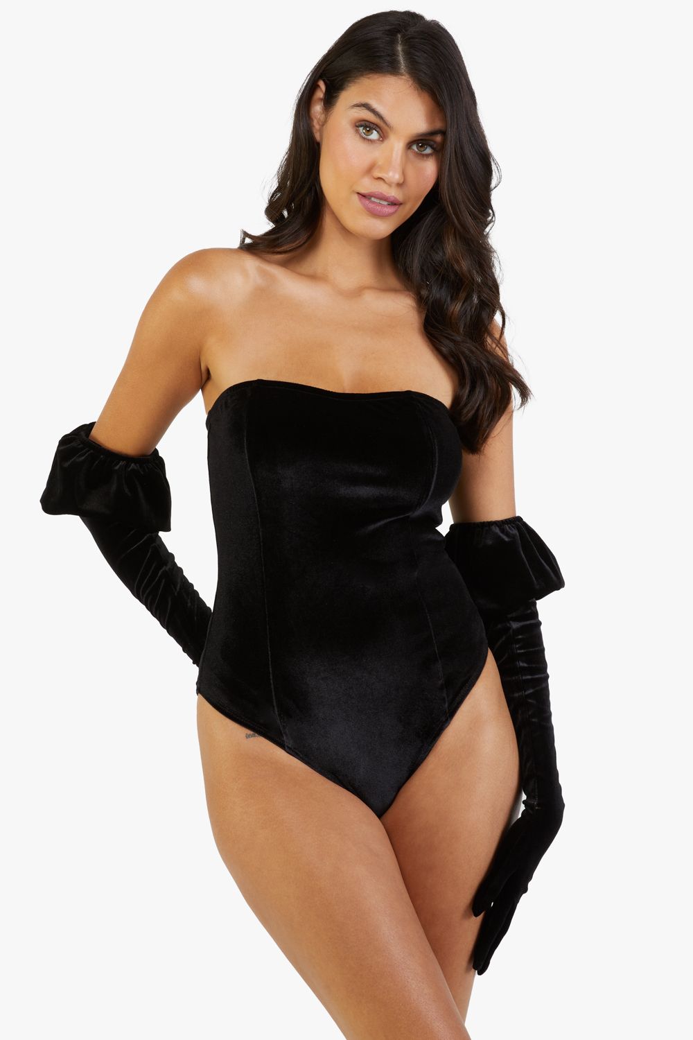 Playful Promises Halina Puff-Sleeve Body With Built-In Gloves