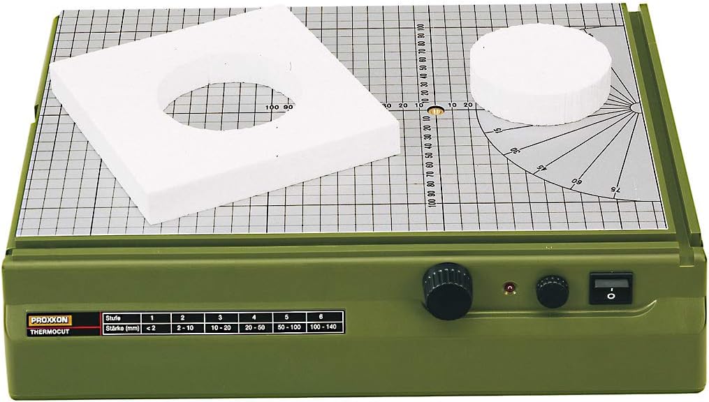 Proxxon Thermocut 115/E Auto-CAD Hot Wire Foam Cutter with Large Table – Precision Cutting Tool for Styrofoam, Model Making & Crafts 37080