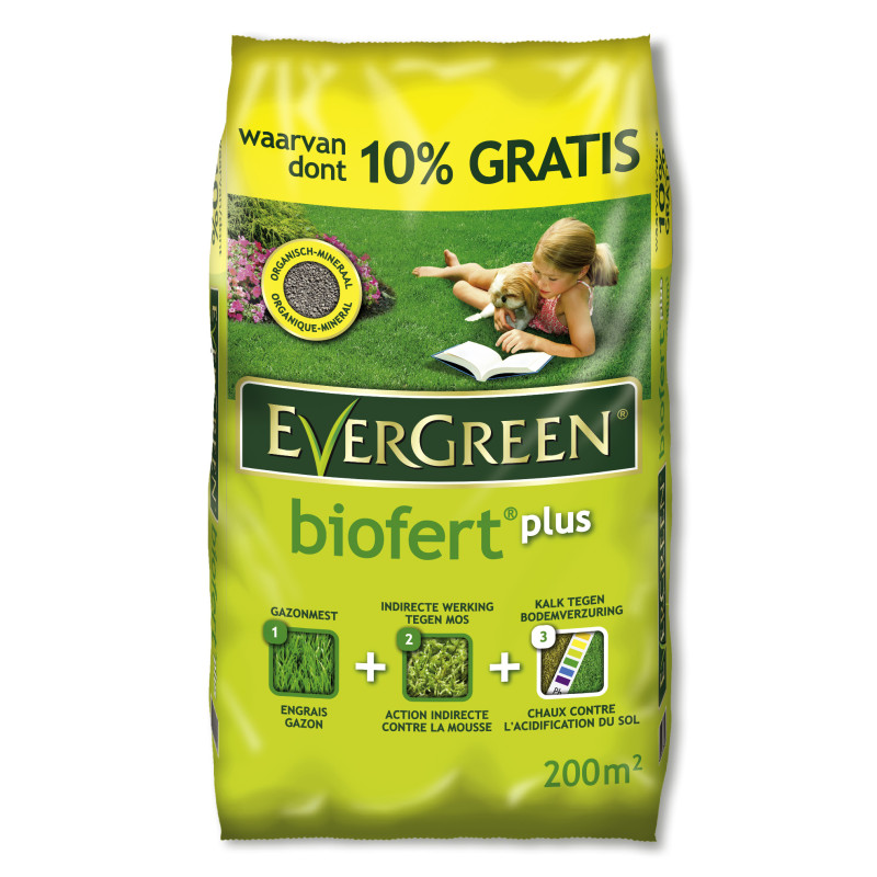 Engrais pour gazon Biofert Plus 200   20 m² EVERGREEN
