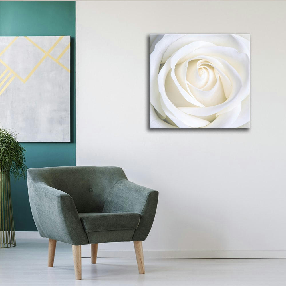 - Tableau impression sur toile rose blanche 90x90cm
