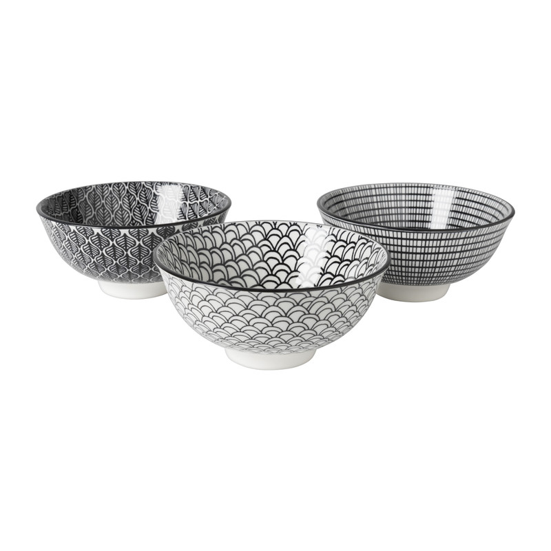 Schaaltje black print boog - &Oslash;12x6 cm