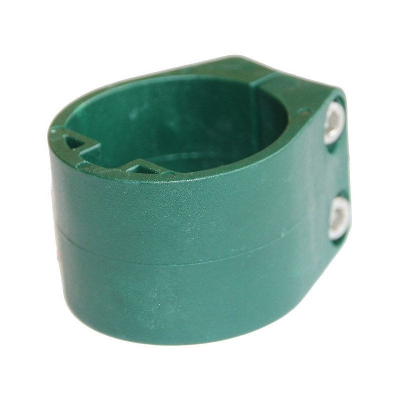 Collier milieu et fin plastique pour poteau profilé vert Ø 48 mm GIARDINO