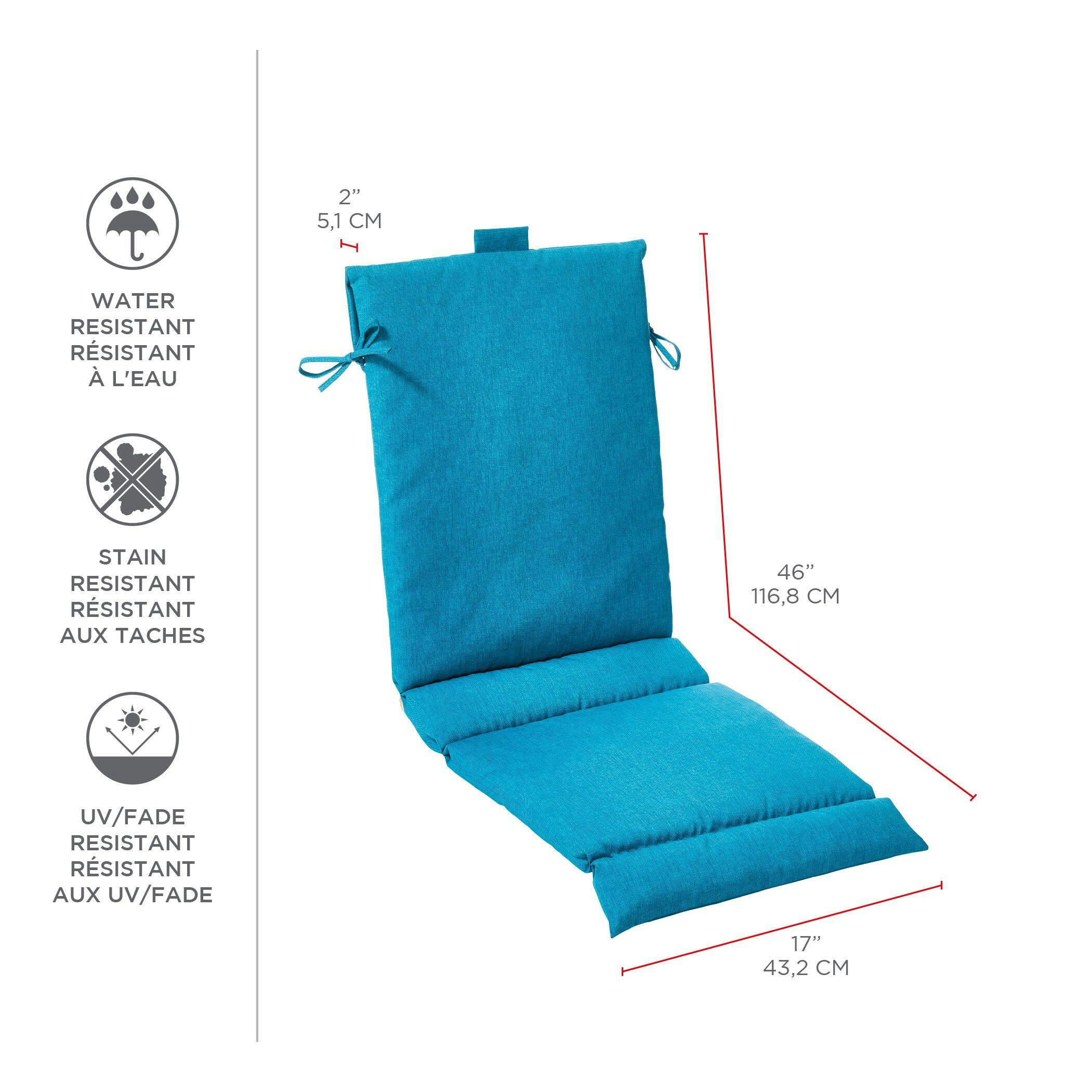 CANVAS Pulberry Patio Sling Chair Cushion, Fade Resistant, Blue
