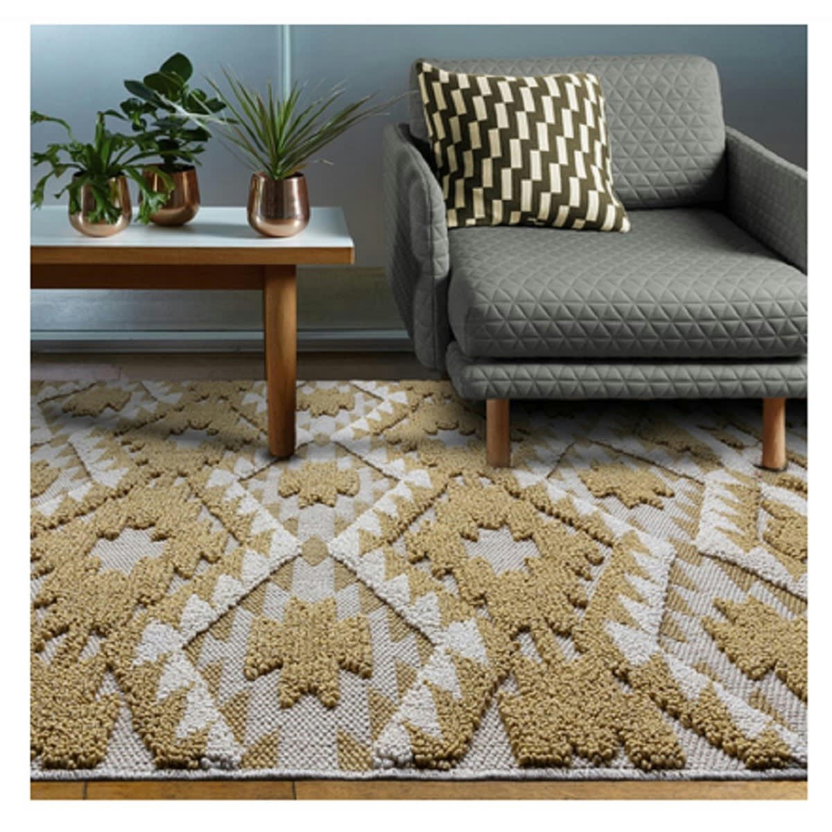 ZATA - Tapis style berbère en Polypropylène Beige foncé 160x230 cm
