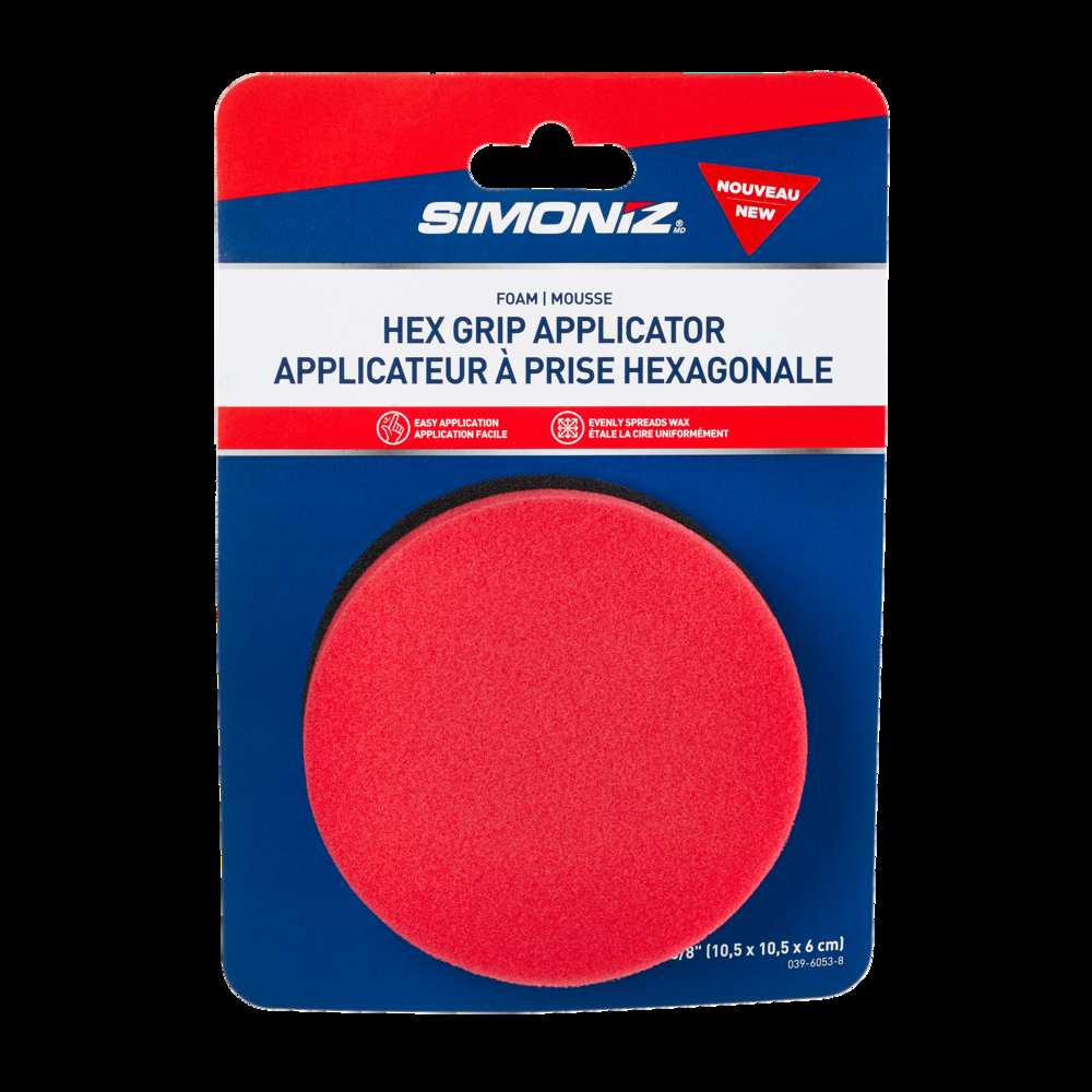 SIMONIZ Foam Foam Hex Grip Applicator, Red/Black, 1-pc