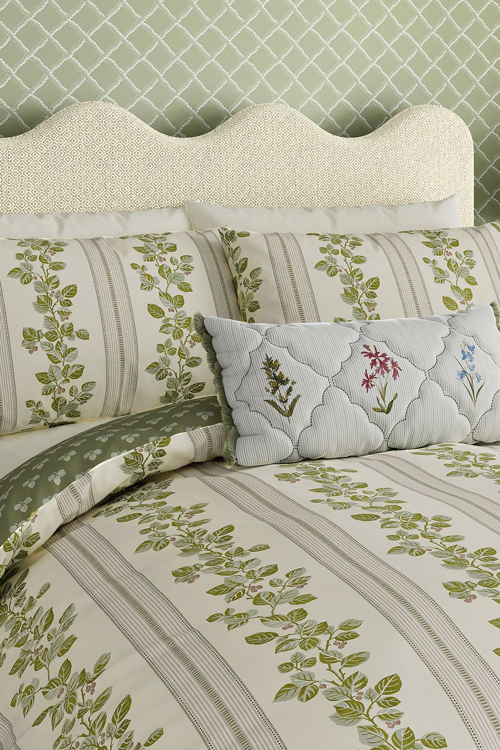 Sanderson Cobnut Stripe' Cotton Duvet Cover Set