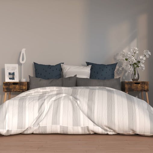 NNEVL Bedside Cabinets 2 pcs Smoked Oak 40x40x56 cm Chipboard