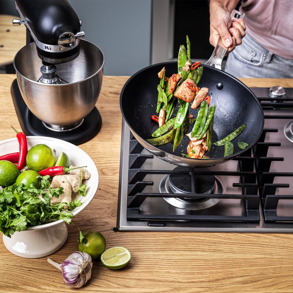 KitchenAid Wok Stainless Steel 28cm stalowy