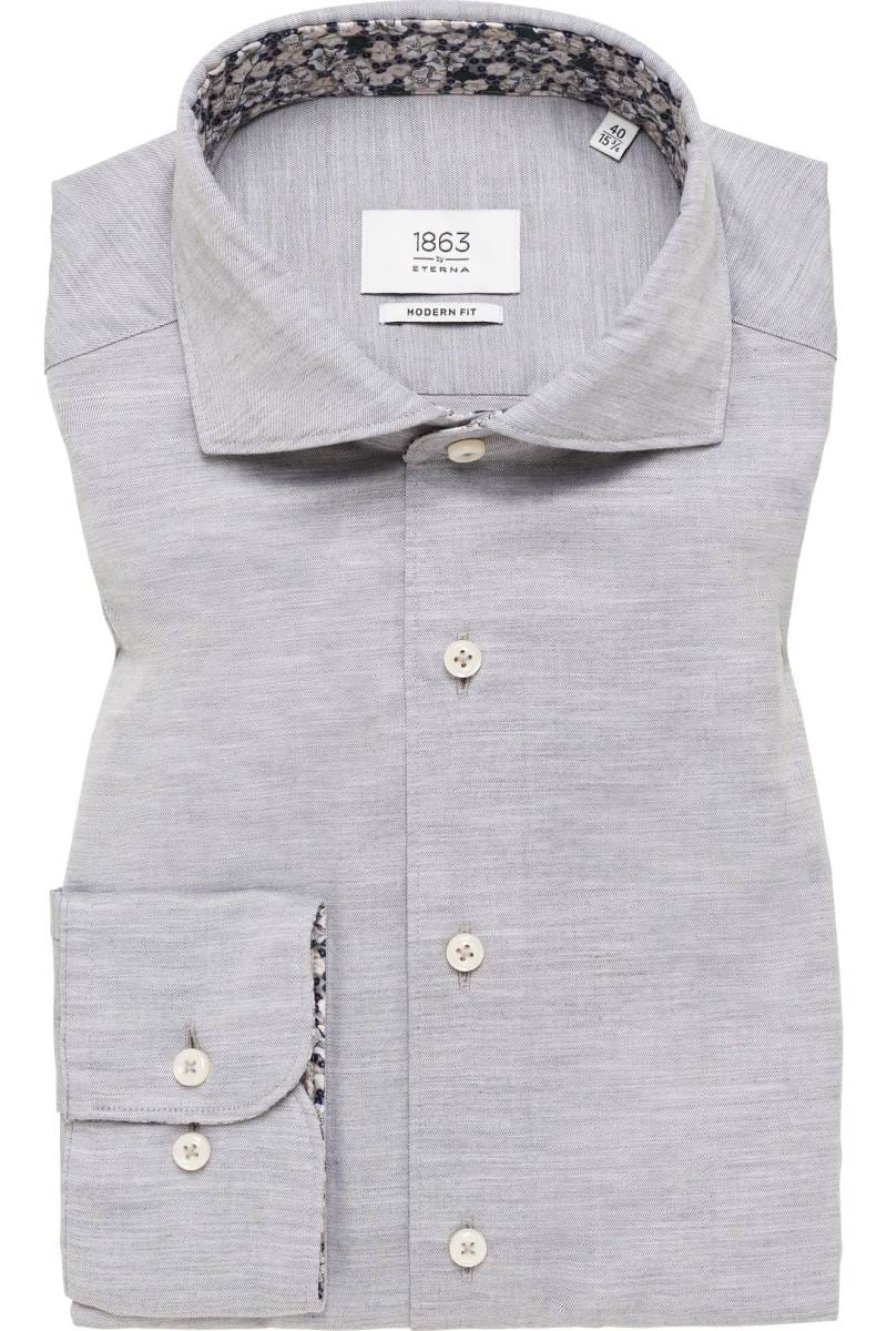ETERNA 1863 Modern Fit Hemd stahlgrau, Einfarbig