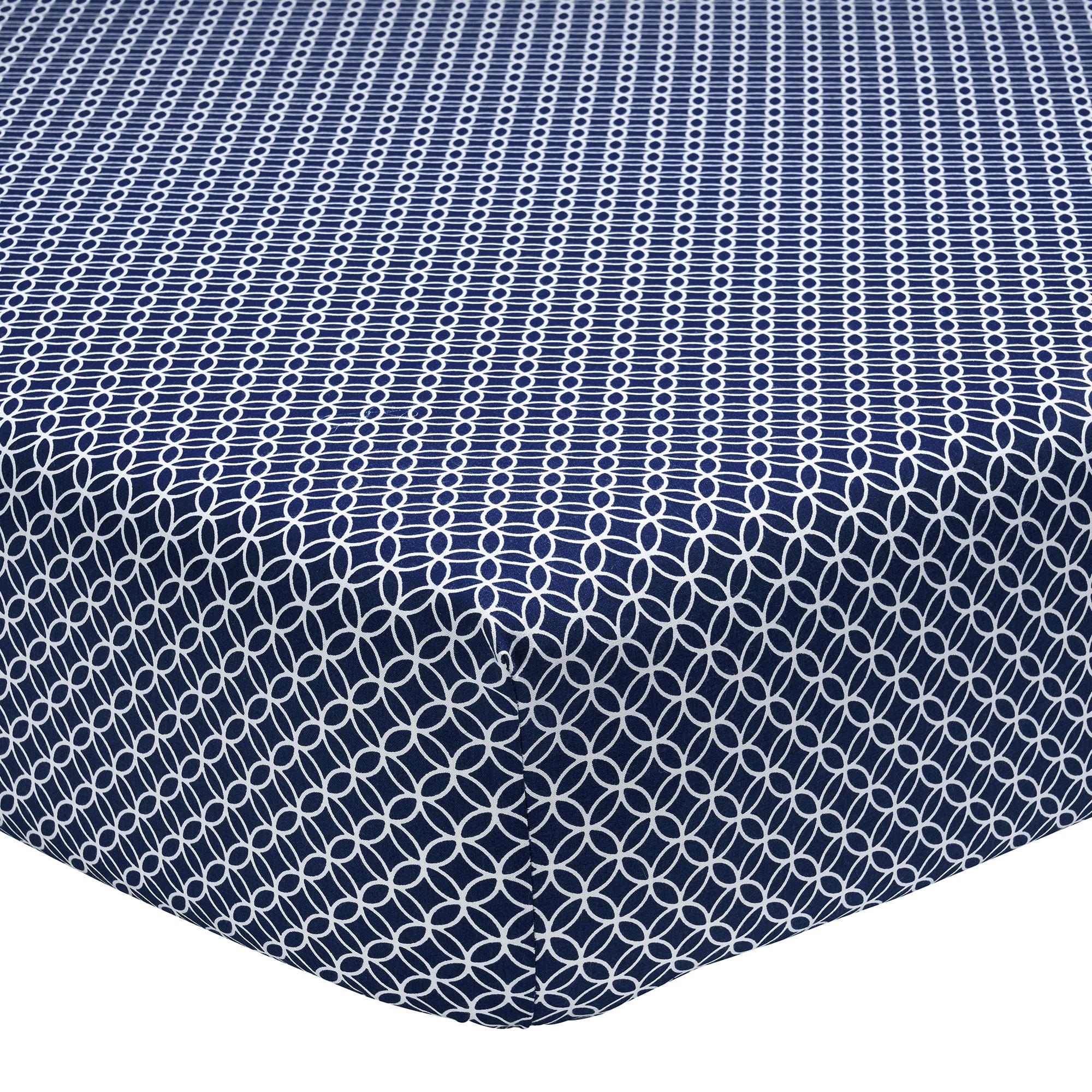 CLAUDIA - Drap housse imprimé en bambou bleu 140x190