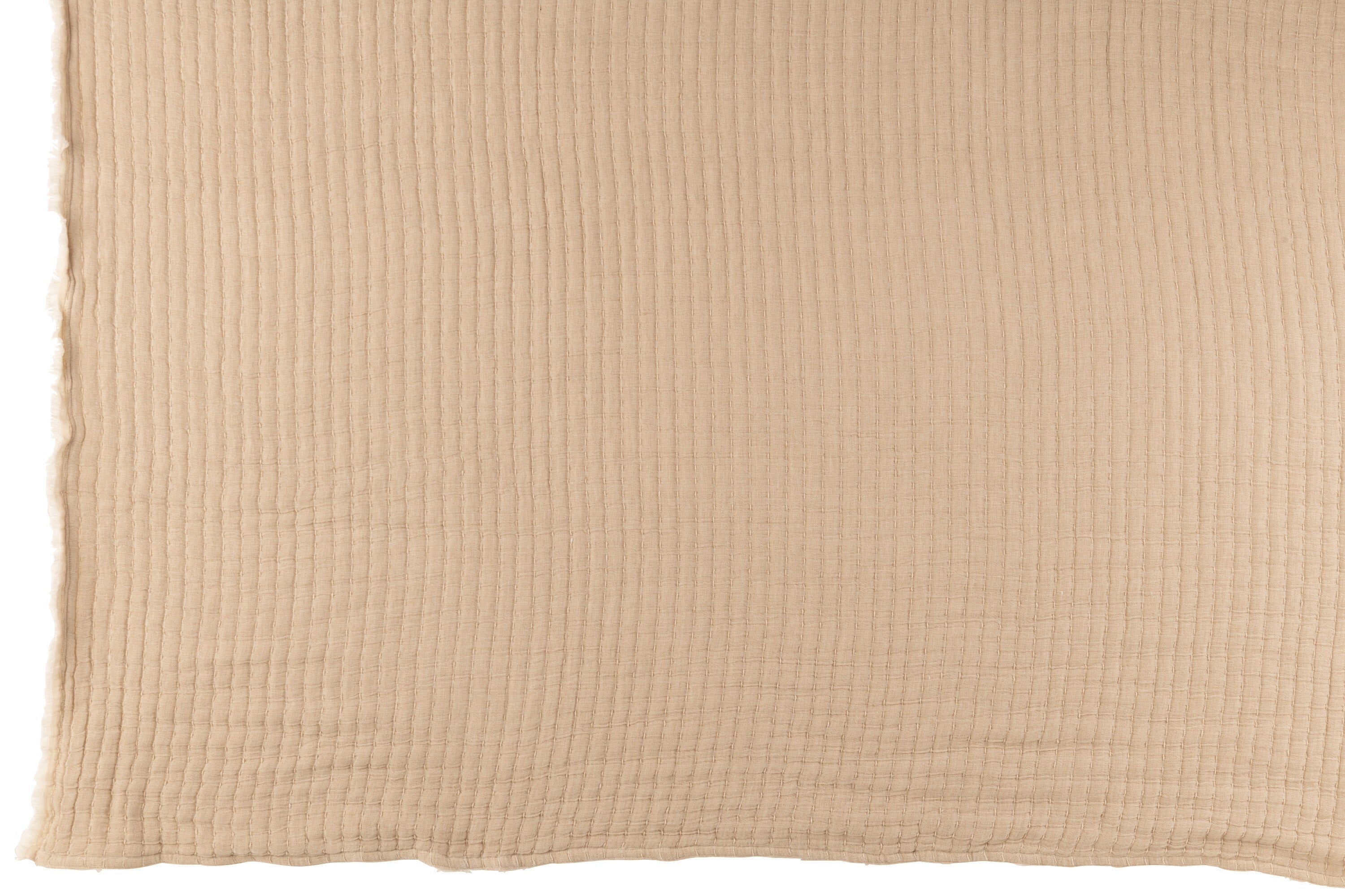 J-Line plaid Teddy Strepen Stiksel - katoen/polyester - beige - 180 x 130 cm
