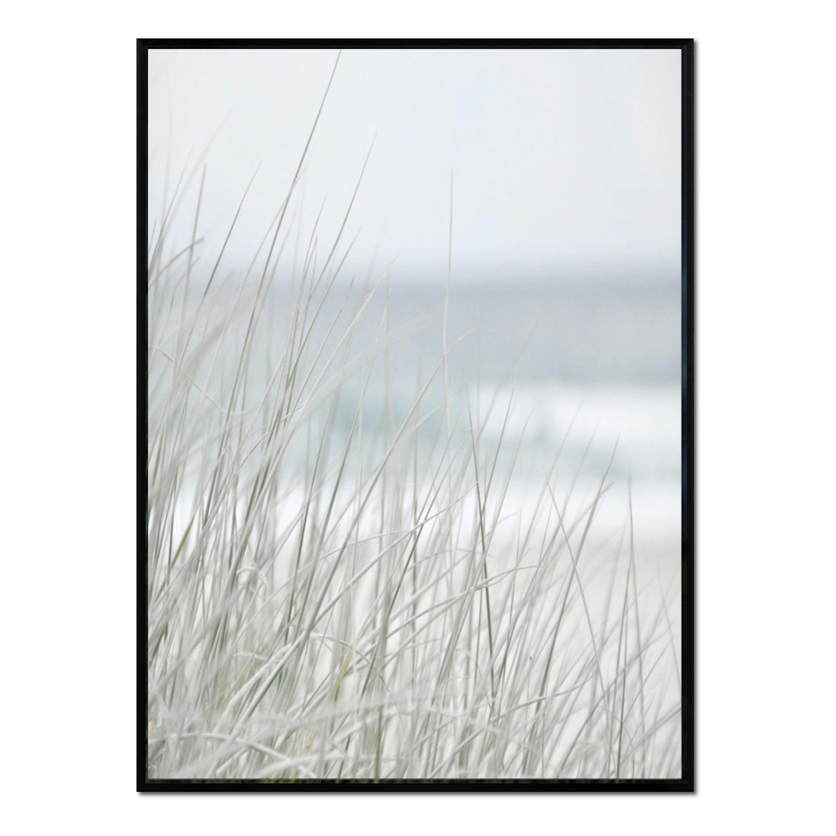 PLAYA - Affiche avec cadre noir - Plage en noir et blanc - 50x70