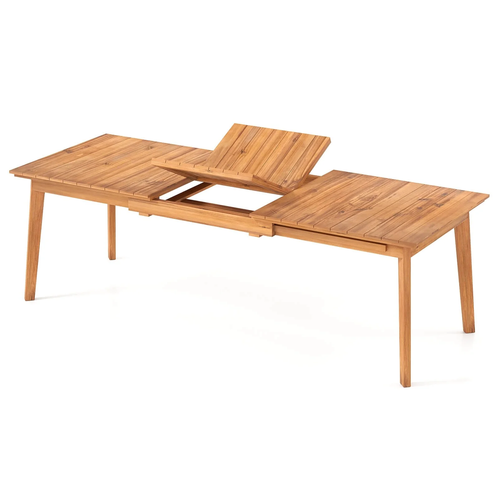 Costway 71-94 Rectangular Teak Wood Table Patio Extendable Dining - See Details