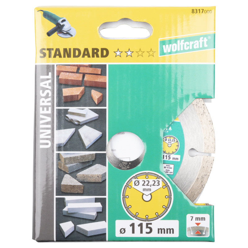 Disque diamant segmenté Solid Universal Ø 115 mm WOLFCRAFT