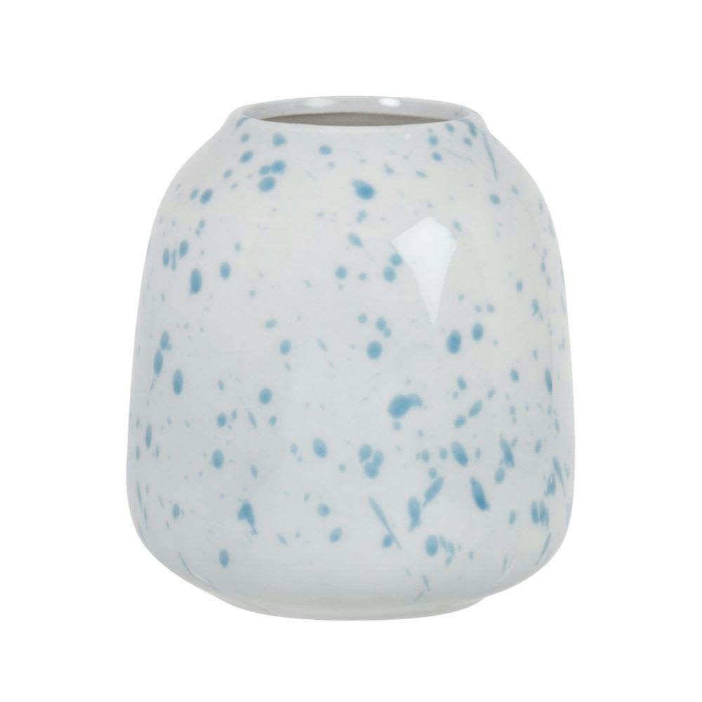 Ikaria - Vase en grès bleu et blanc H11