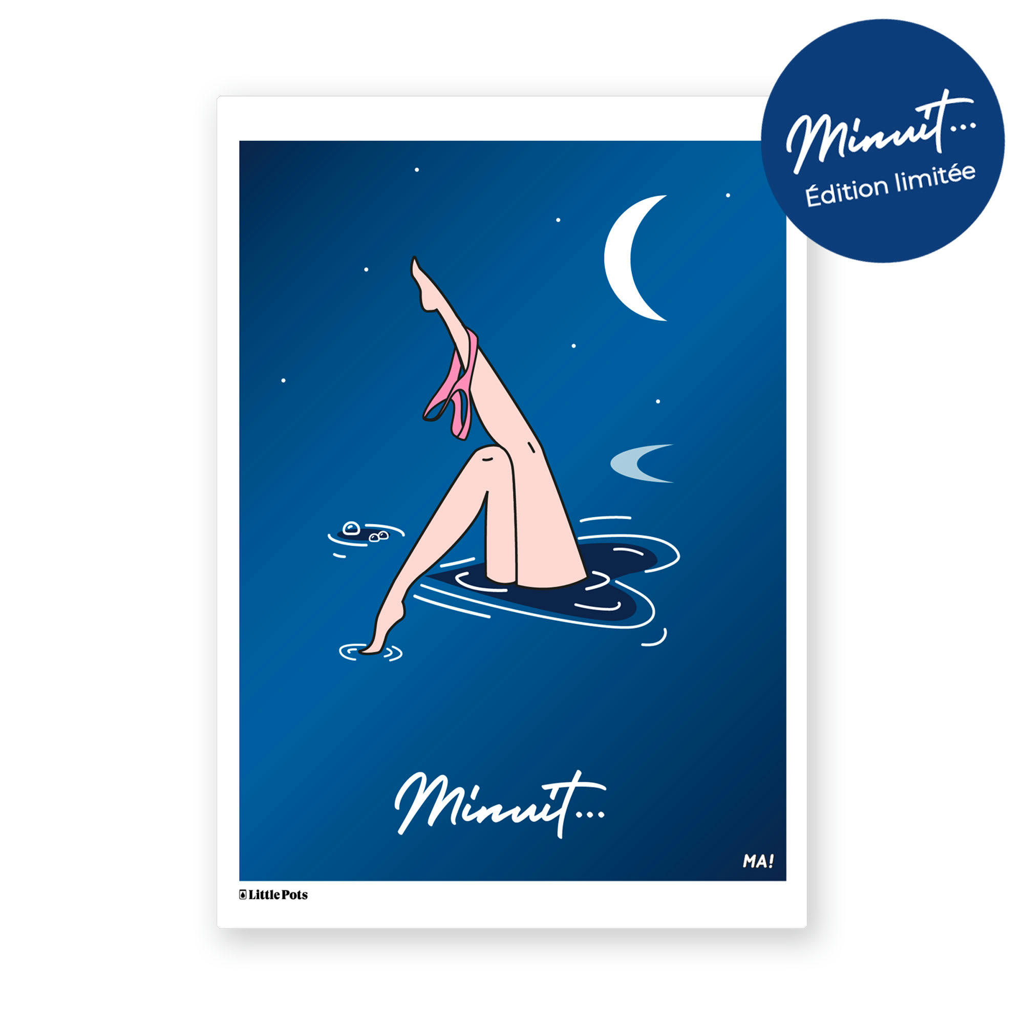 Édition limitée MINUIT - Affiche A2 design Minuit imprimée en France