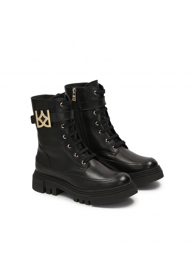 Ladies’ military-style leather ankle boots
