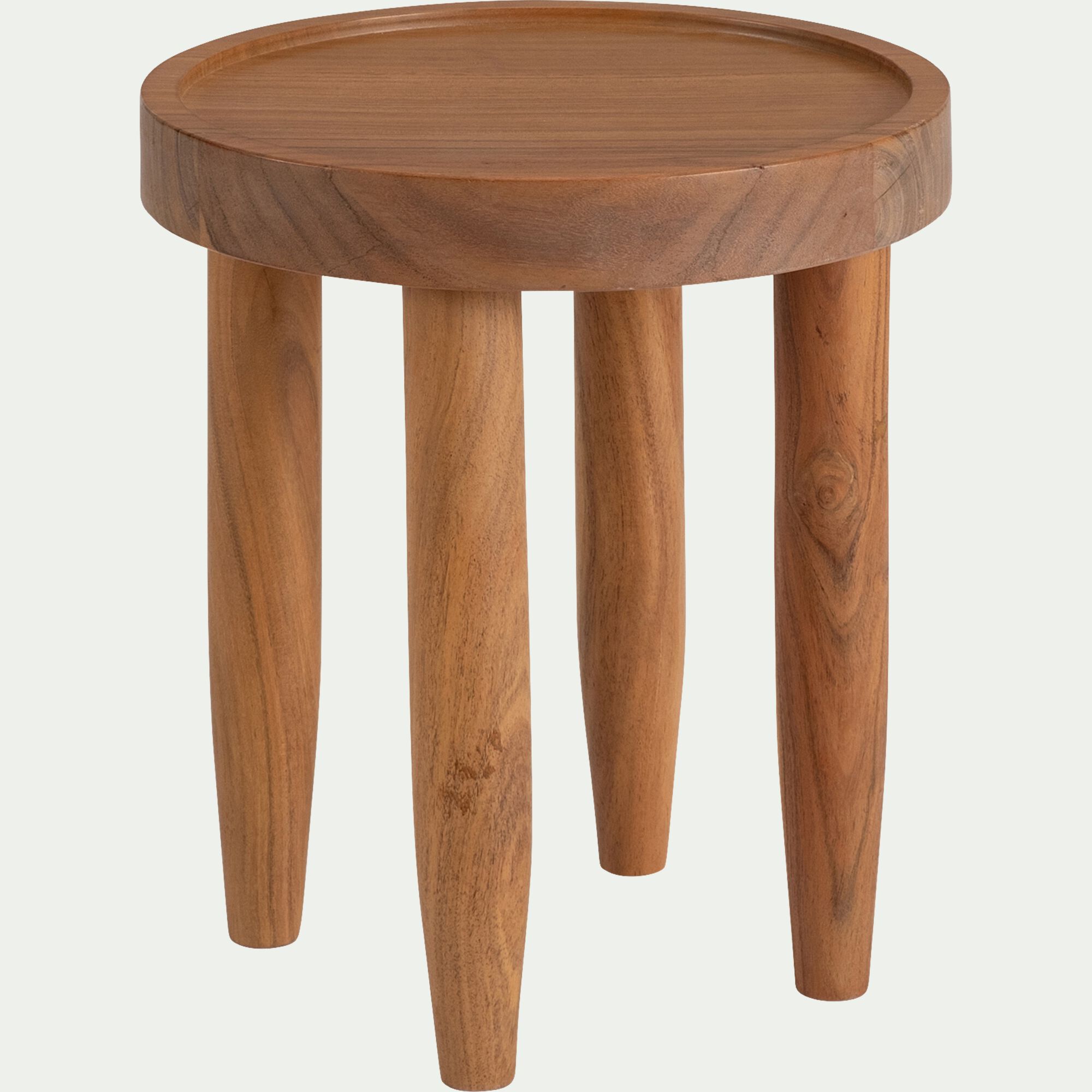 AVEIRO PM - Bout de canapé en bois d'acacia D35xH40cm - bois foncé