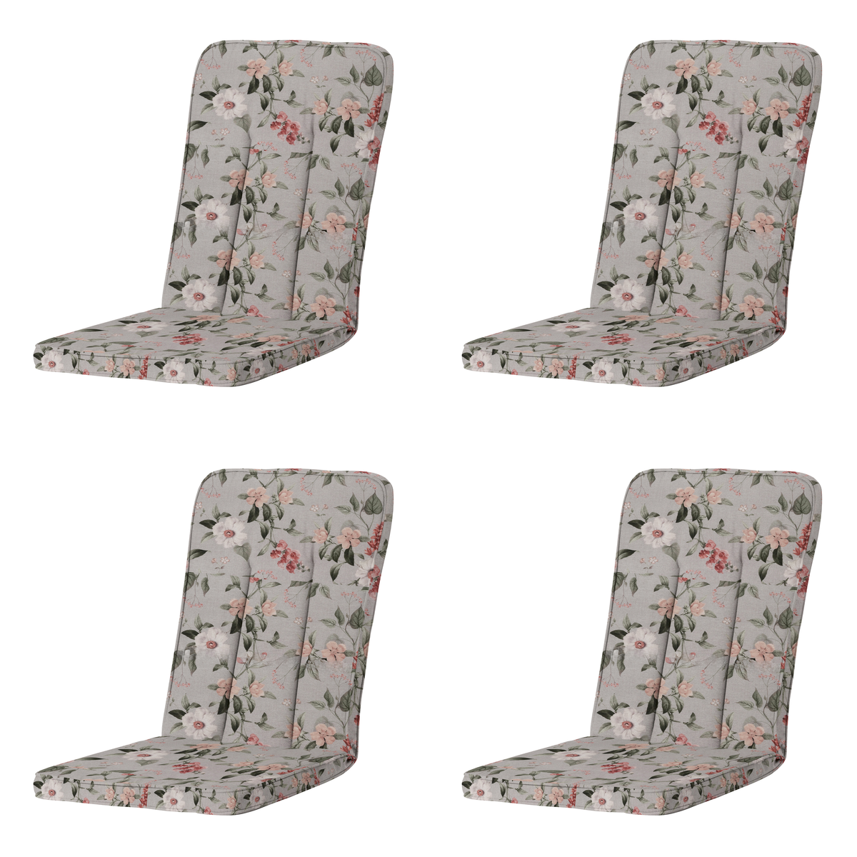 Madison tuintstoelkussen hoge rug Julliete - multikleur - 110x48x6cm - set van 4