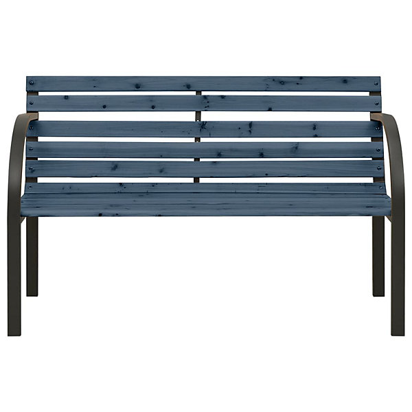 Banc de jardin meuble de patio bois gris Helloshop26
