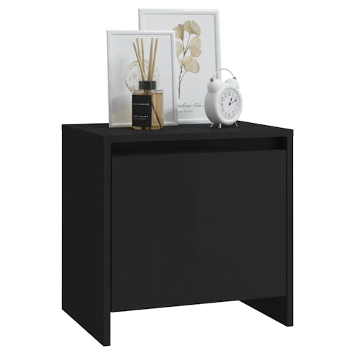 NNEVL Bedside Cabinet Black 45x34x44.5 cm Chipboard