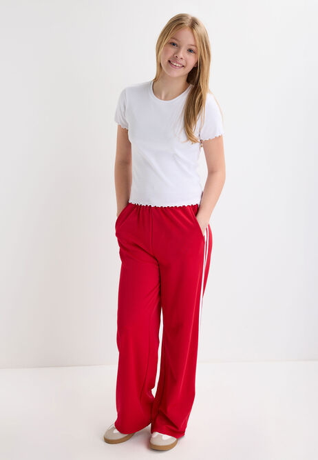 Older Girls White Frill Trim Top