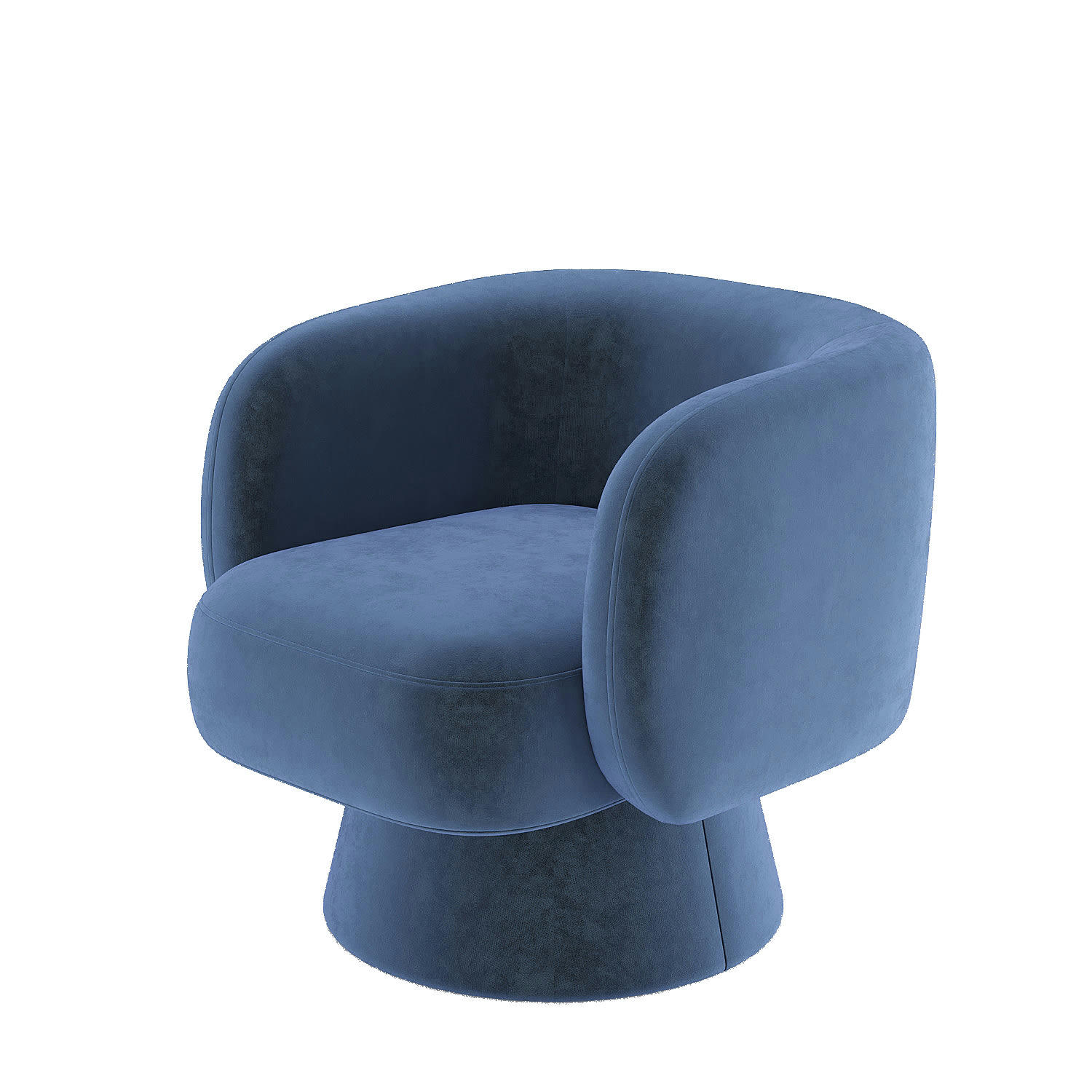 SALMA - Fauteuil velours bleu marine