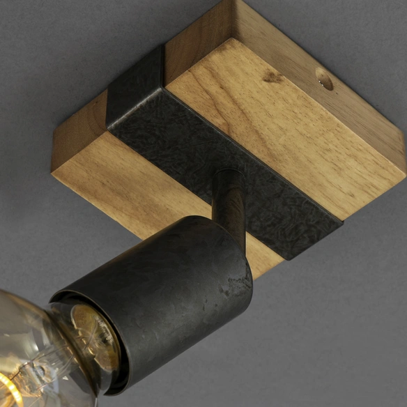 Spotstrahler »WOOD BASIC«, Länge: 10 cm, Höhe: 9 cm, graumetallic
