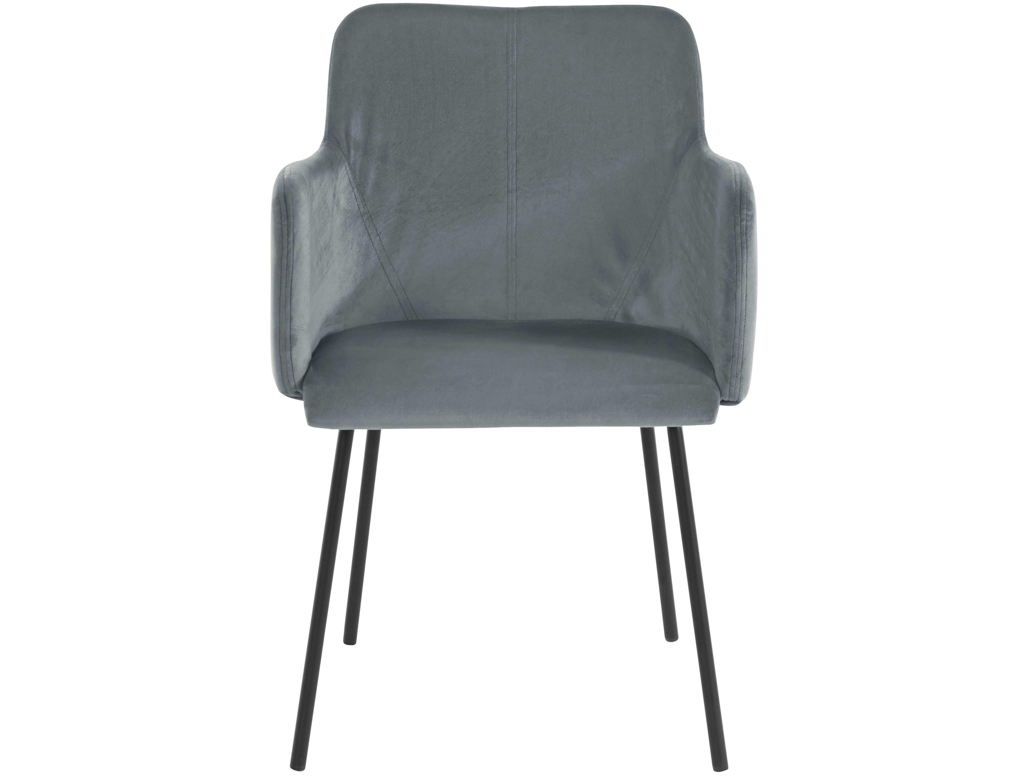 JOLIE - Lot de 2 chaises de salle à manger rembourrées en velours gris clair