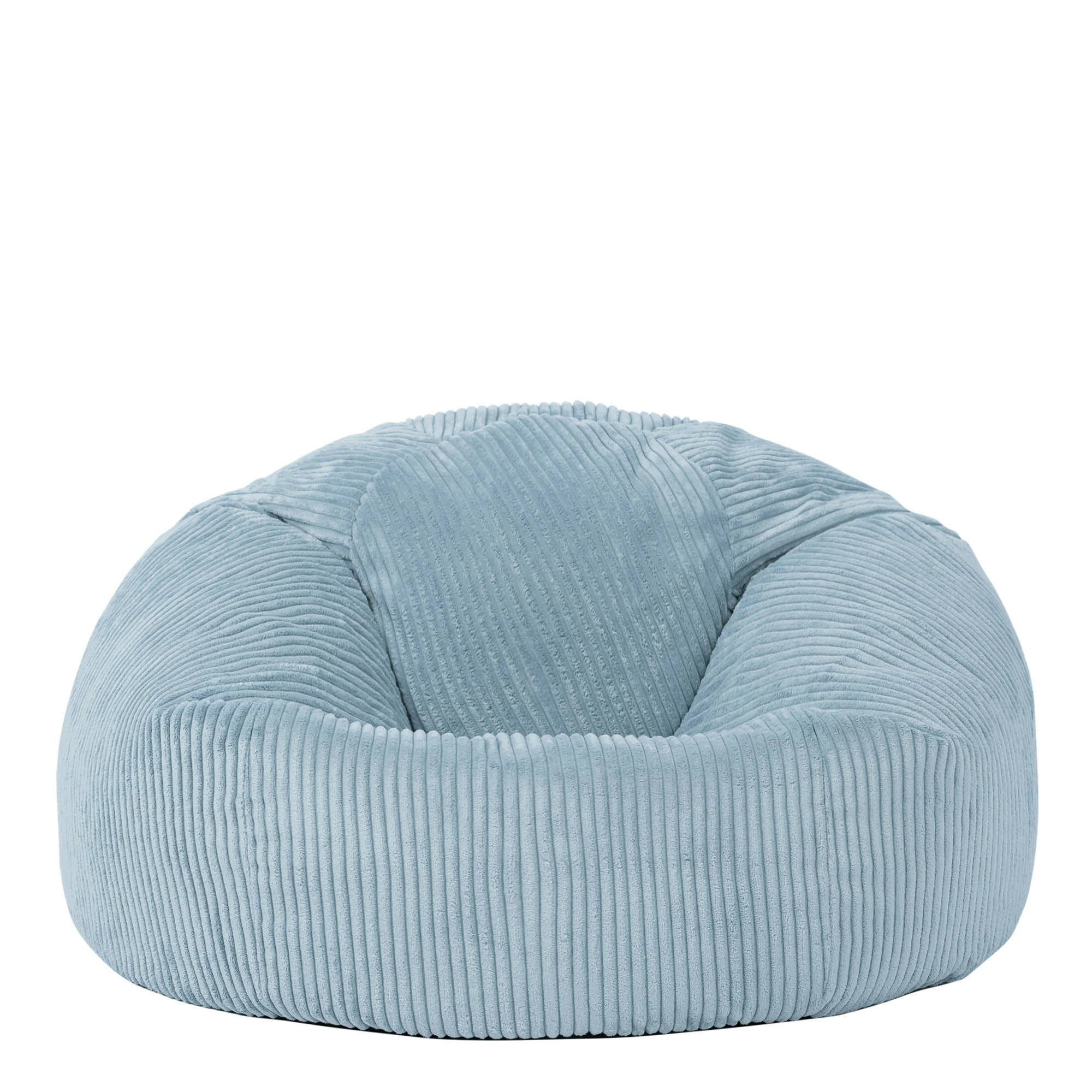 KINGSTON - Pouf velours côtelé bleu glacé