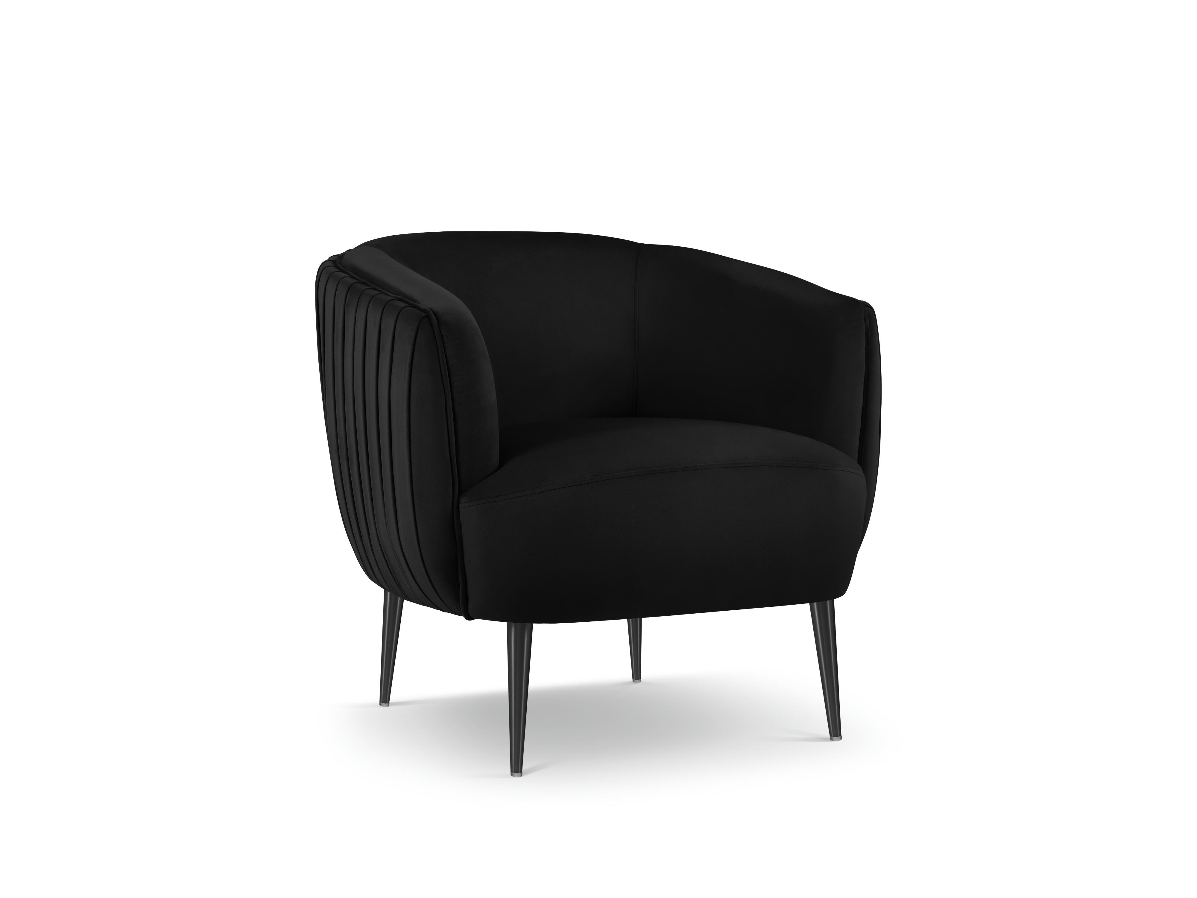 MOSS - Fauteuil en velours noir