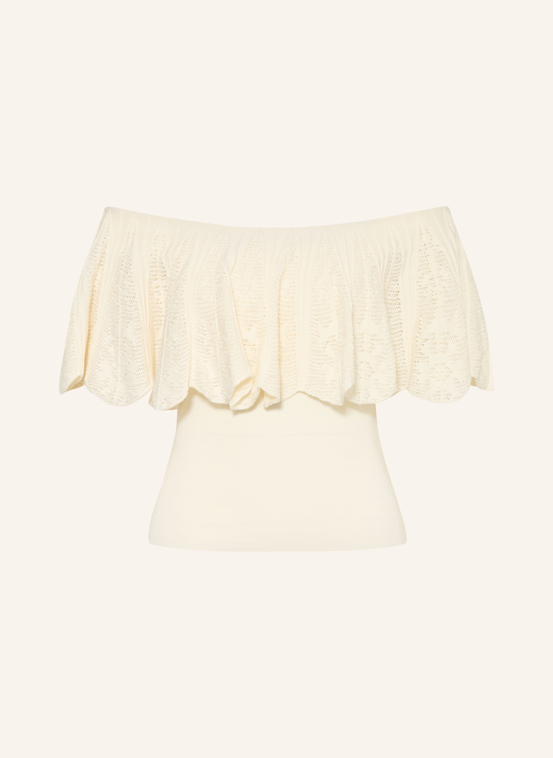 ba&sh Off-Shoulder-Stricktop SALDA mit Volants
