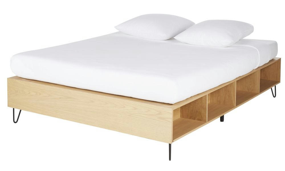 Cody - Lit 160x200 avec sommier à lattes et rangements
