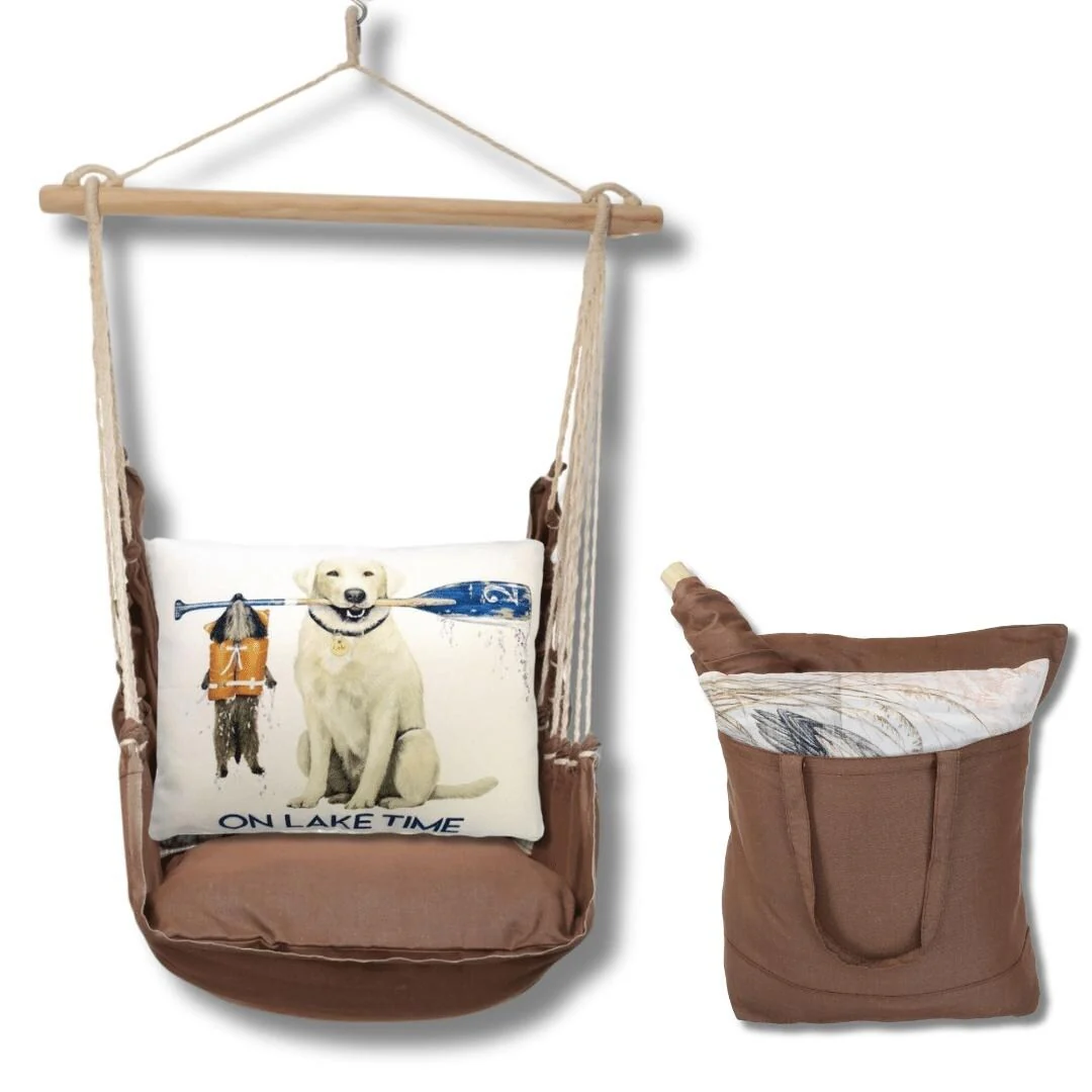 Magnolia Casual Swing Set 4 piece - Chocolate Solid w/ Lake Time